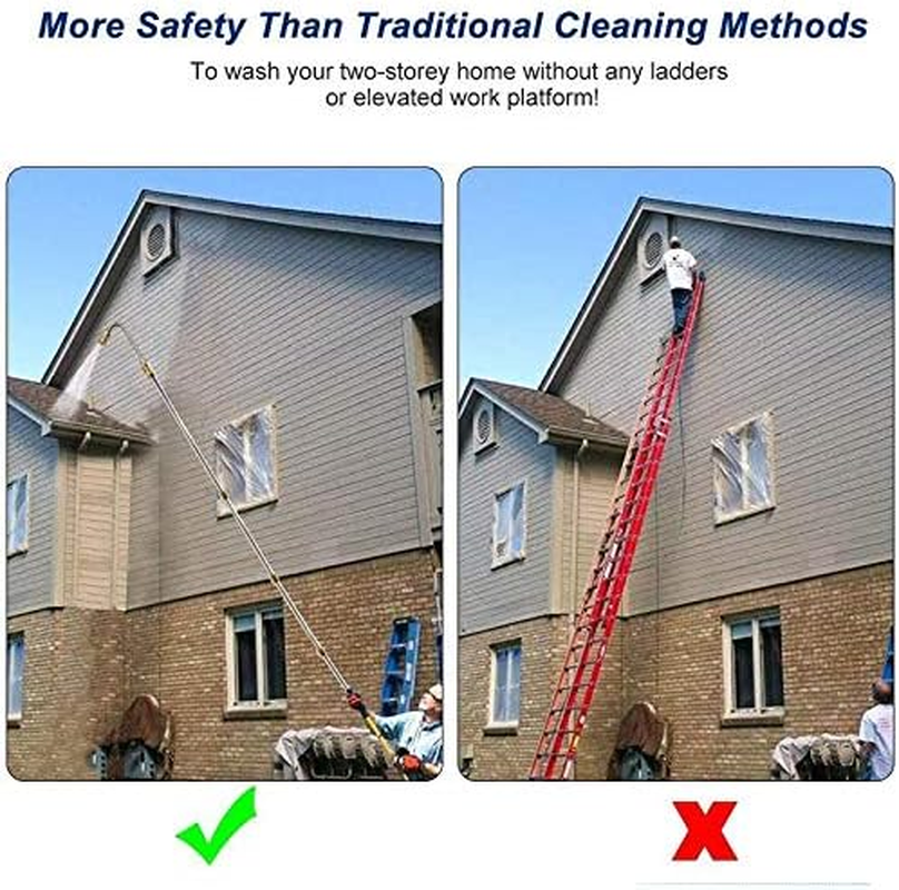 Sagasave Washer Gutter Cleaner Attachment Accessory, 17/35 Cm High Pressure Washer Gutter Rod for 1/4 Inch Quick Connect,3 Types Degrees Curved Rod image number 4