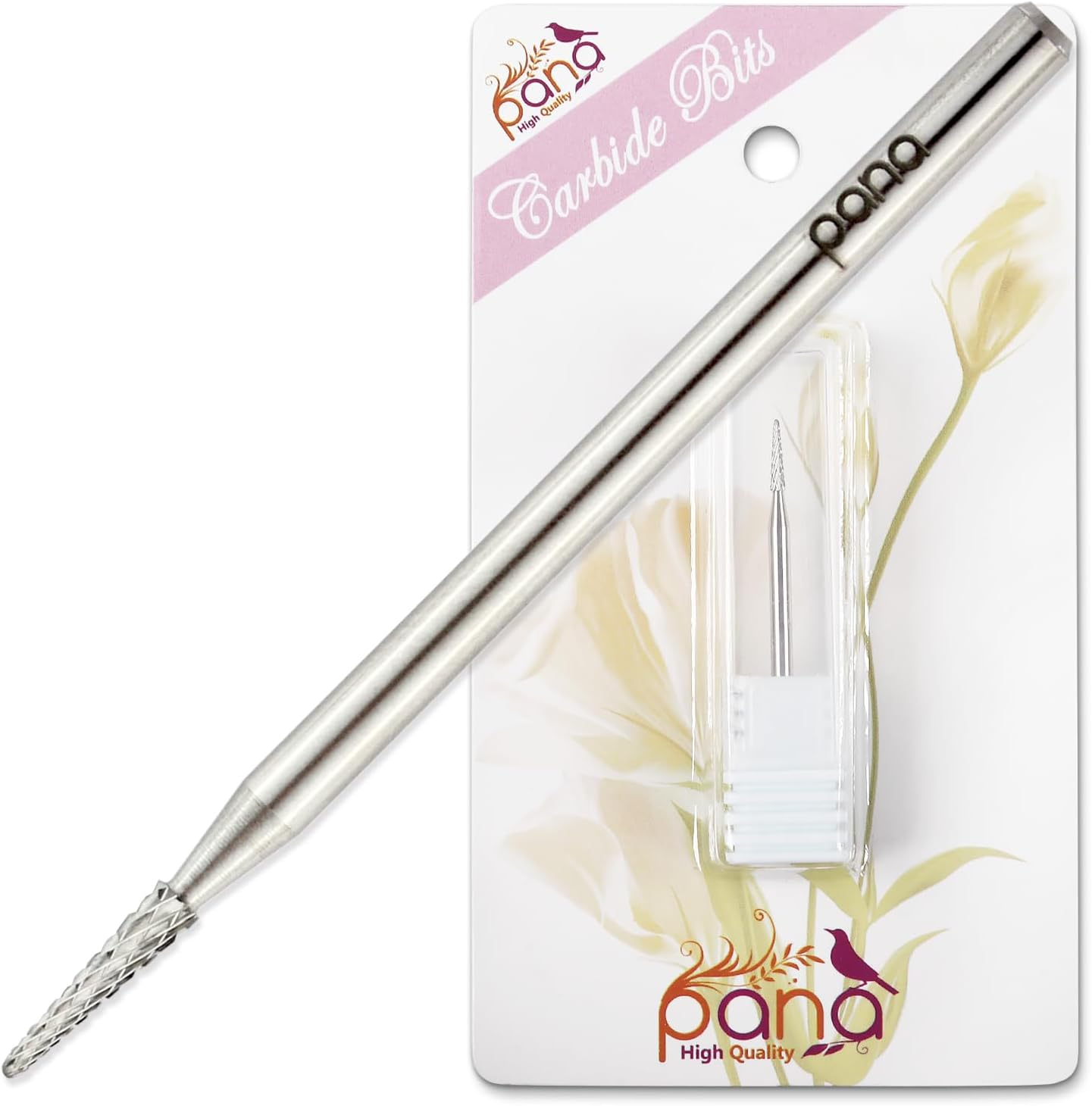 0.2Cm Cuticle Clean Safety Nail Carbide Bit - Silver Colour (Grit: Medium - M) for Electric . Drill Machine