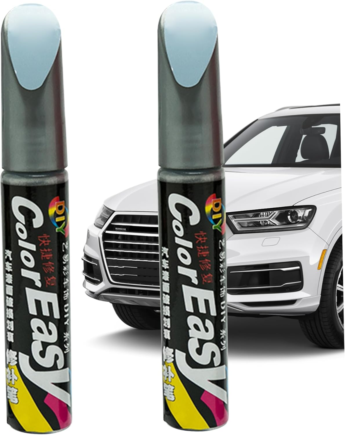 Touch up Paint for Cars, 2PCS Two-In-One Car Touch up Paint, Quick & Easy Solution to Repair Car Pen for SUV, Truck, RV Scratches, Grey-