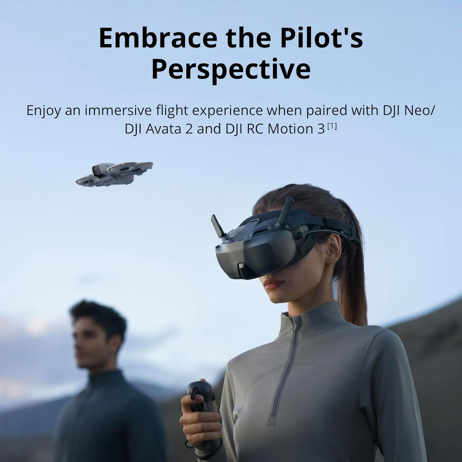 DJI Goggles N3, FPV Goggles with 1080P Ultra-Wide Screen, Immersive Flight Experience, FPV Drone Goggles, Wireless Streaming, Drone Goggles, Ready-To-Use Kit, AR Cursor