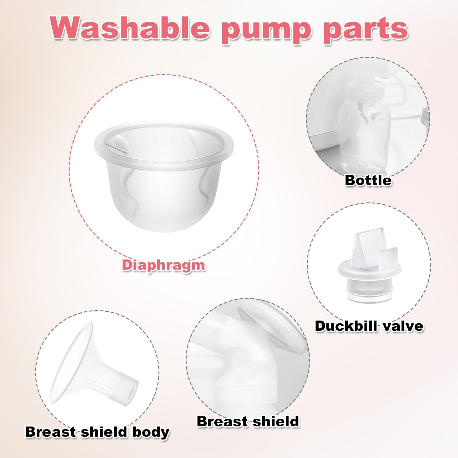 BOXOB 2Pcs Silicone Rubber Diaphragms Replacement Parts, Bpa-Free Breast Pump Bowl Breastfeeding Accessory for Zomee Z1/Z2 Breast Pump Parts for Motif Twist image number 6