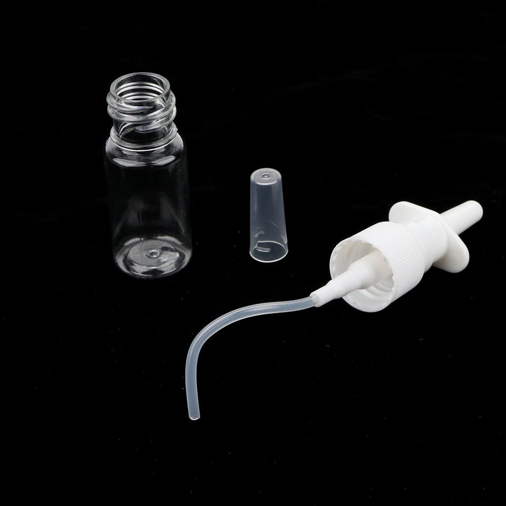 Prettyia 20Pcs Empty Refillable Nasal Spray Bottles Sprayer Containers Plastic Clear - 10Ml