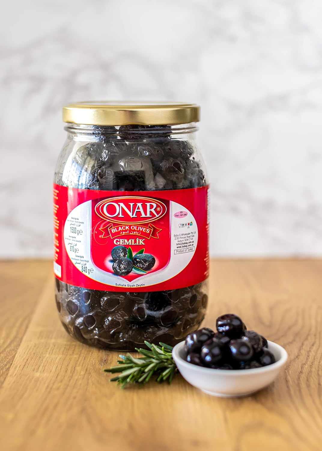 ONAR Gemlik Black Dry Olives in Pet Jar - 1500G Gross