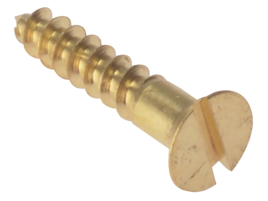 Forgefix - Wood Screw Slotted CSK Solid Brass 5/8 X 4 Box 200 - FORCSK584B
