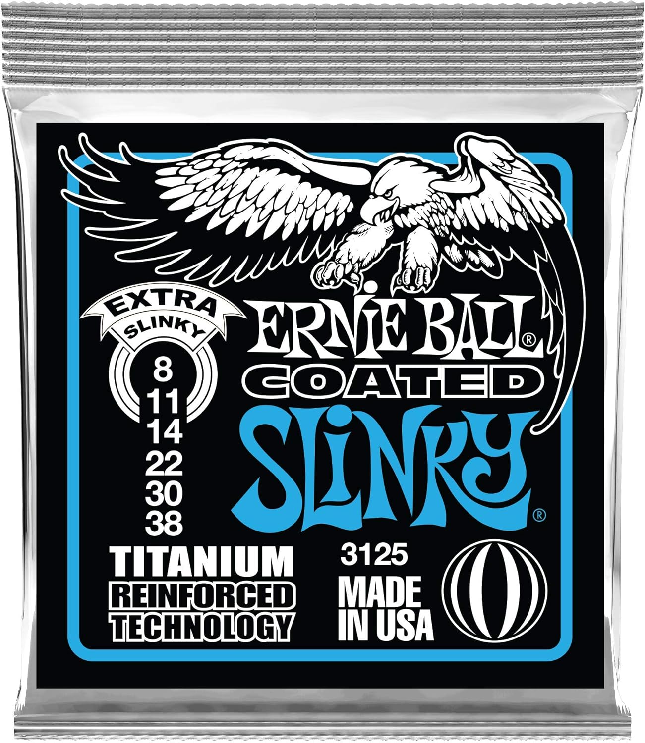 Ernie Ball Power Slinky Coated Titanium RPS Electric Guitar Strings - 11-48 Gauge