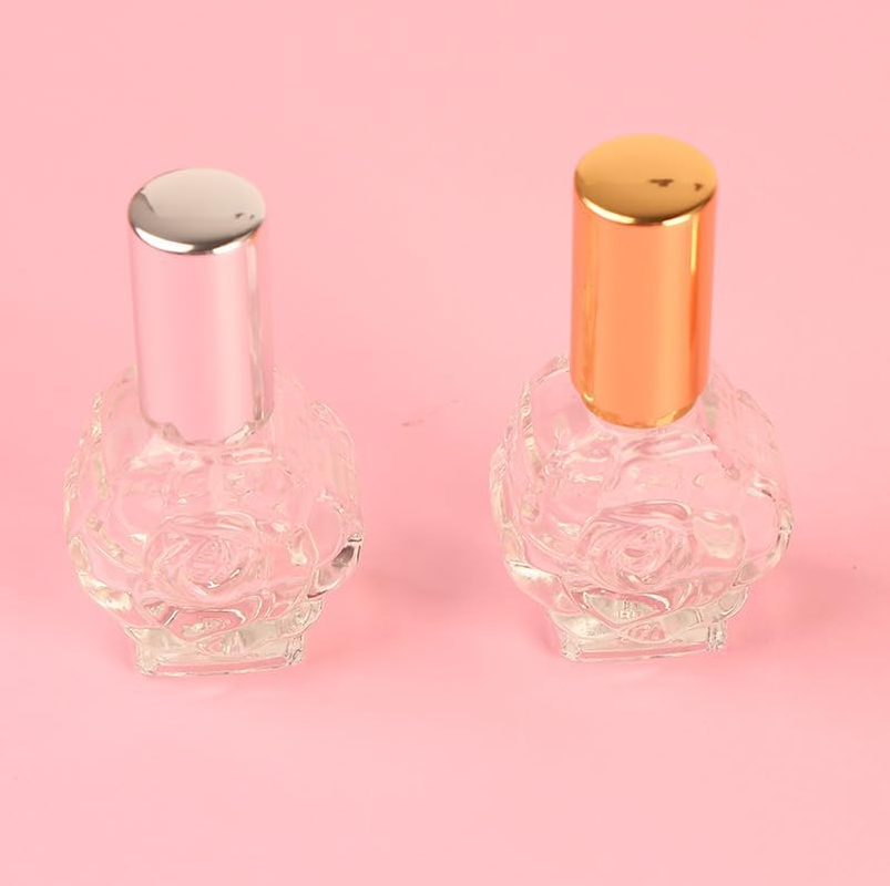 NOIAFZY 8PCS 10Ml Rose Flower Perfume Spray Bottles, Leak-Proof Travel-Size Glass Atomizer Containers with Floral Design image number 6