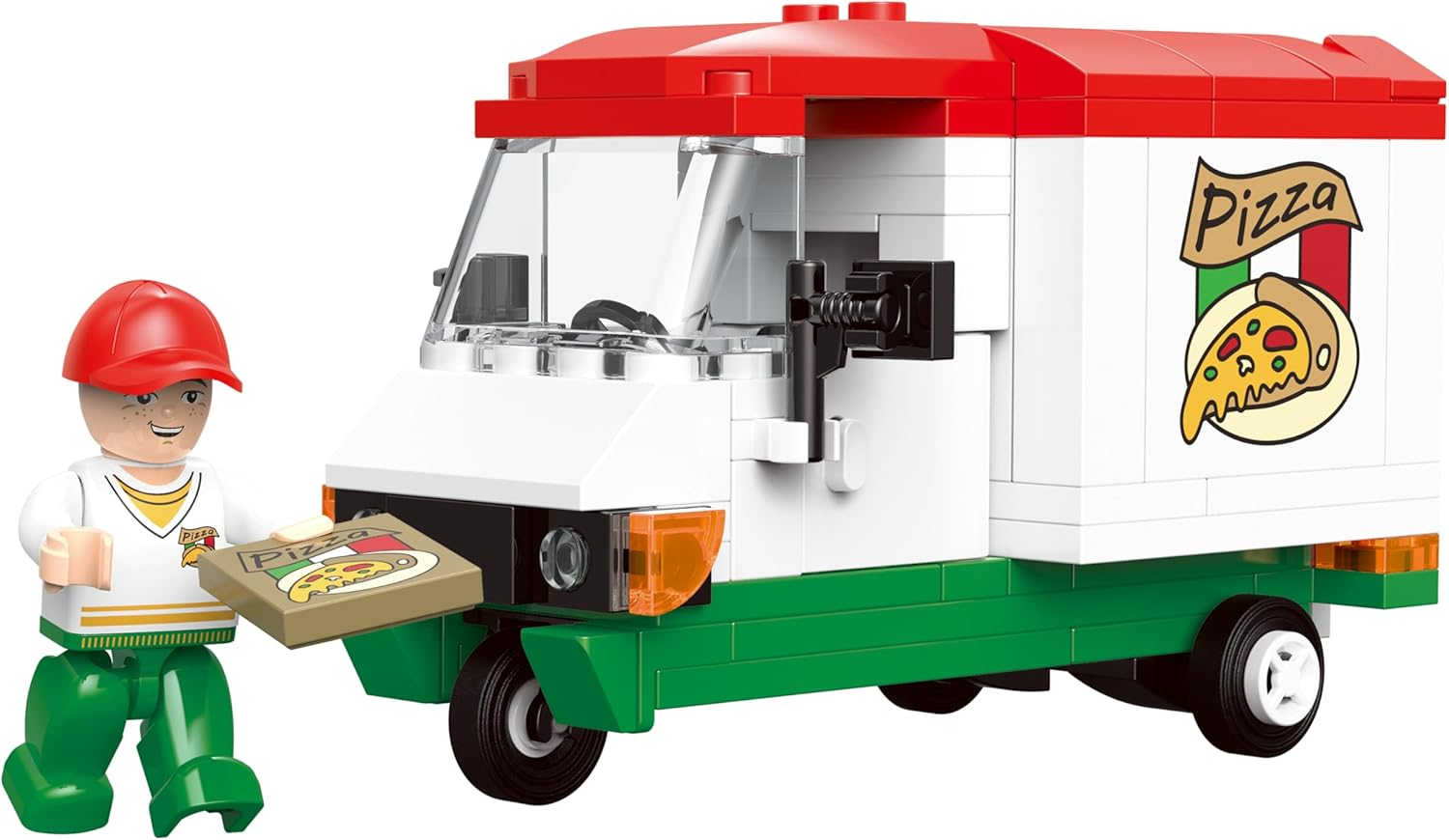 Bluebrixx Play 107743 Pizza Delivery Made of Clamping Blocks with 135 Building Elements image number 5