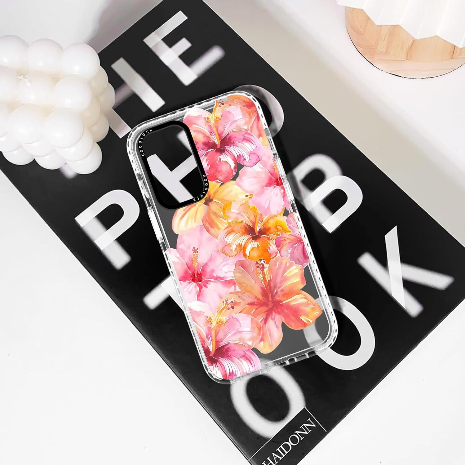 Yoedge Transparent Mobile Phone Case for Samsung Galaxy A53 5G Case, Aesthetic Hibiscus Flowers Summer Pattern Shell Design Girls Gift Protective Case, Silicone Case Cover for Samsung A53 6.5 Inches image number 4