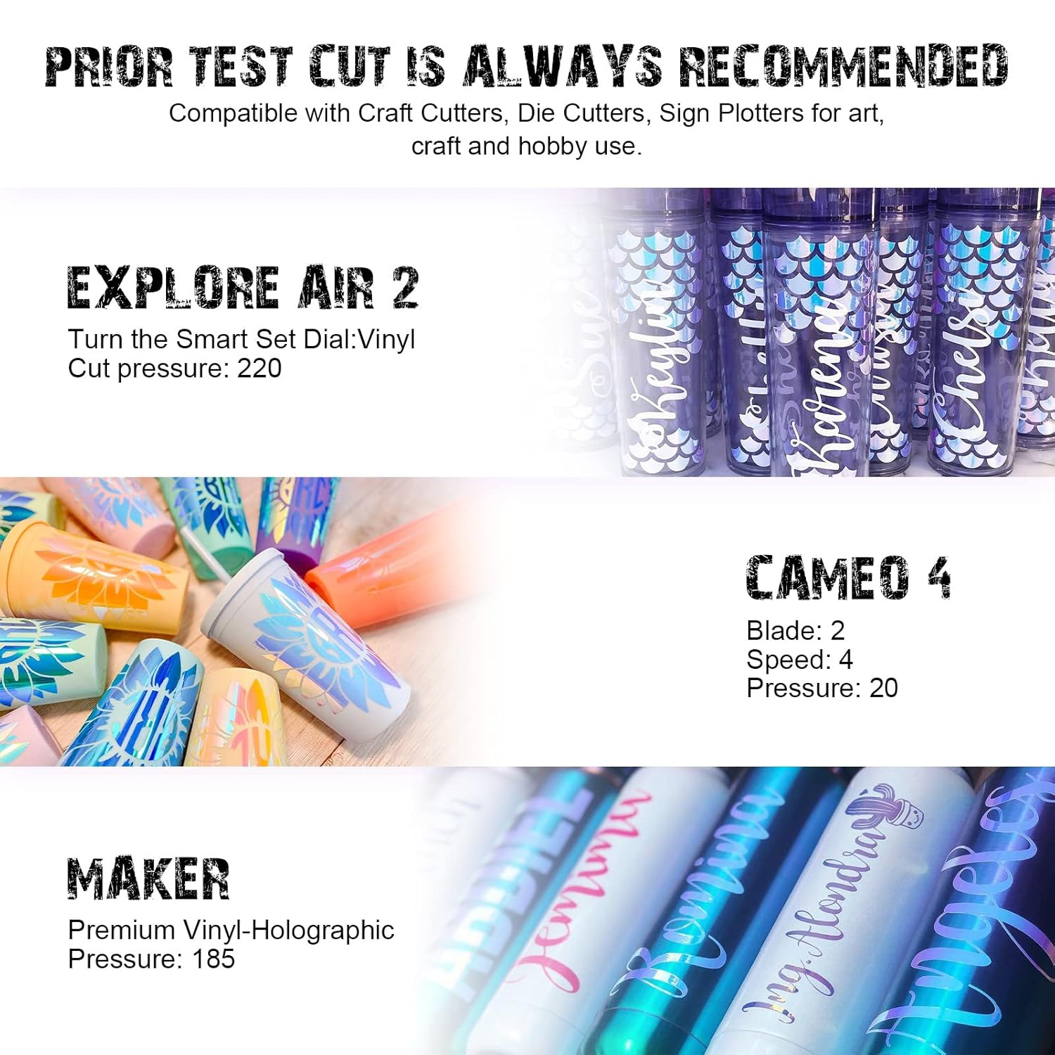 TECKWRAP Iridescent Holographic Opal Craft Vinyl 12" X 12" 7 Sheets/Pack for Craft Cutters, Sign Plotters