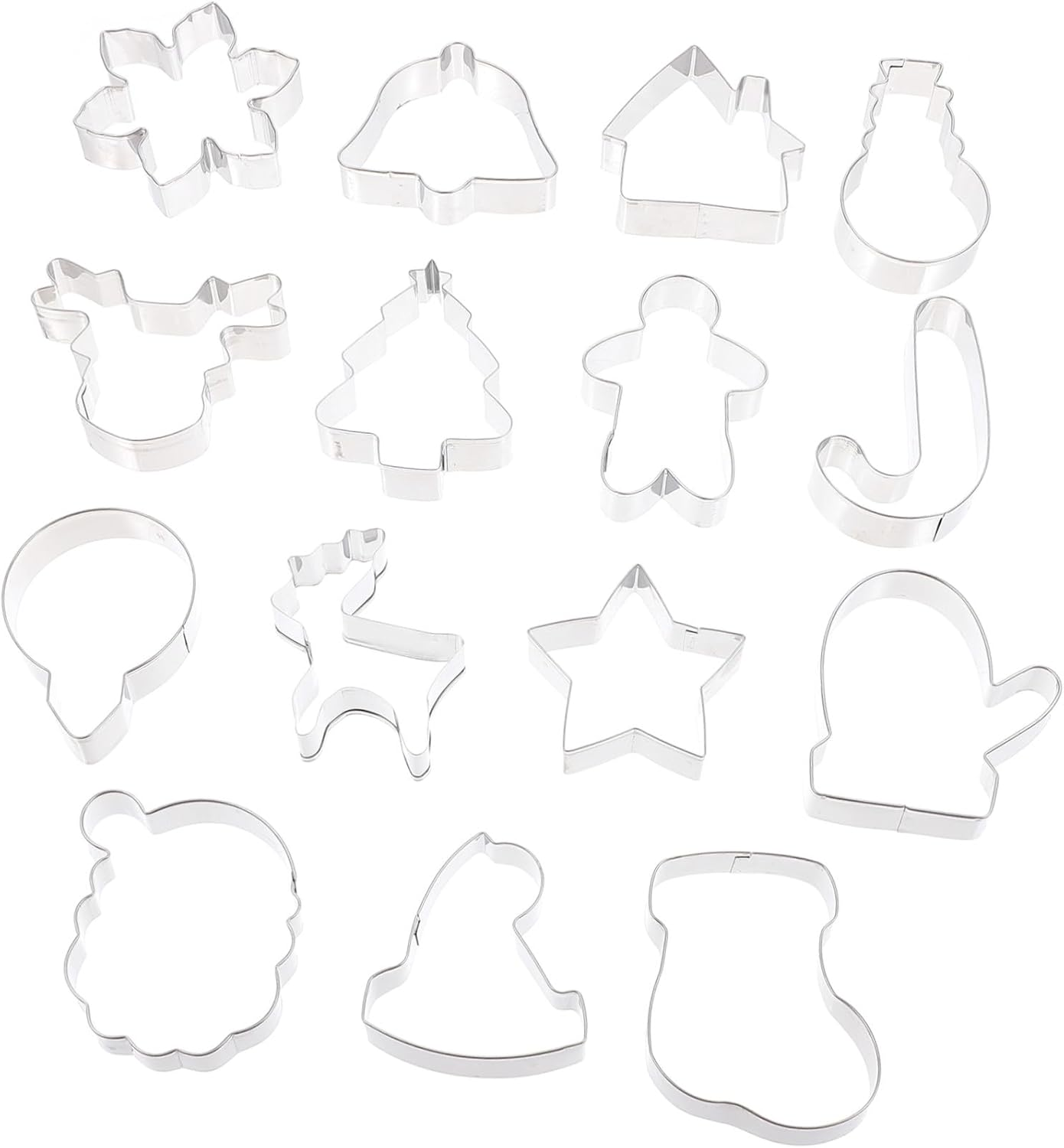Christmas Cookie Mold Biscuit Cutter Set 15Pcs Stainless Steel Baking Accessories DIY Holiday Kitchen Gadget for Xmas Cookies image number 3