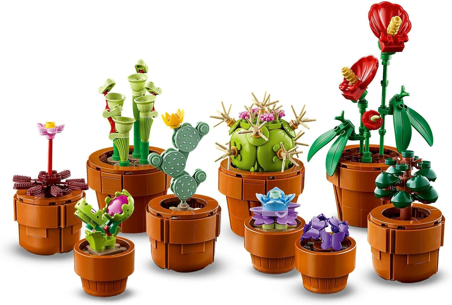 LEGO Botanicals Tiny Plants Set, Artificial Flowers in 9 Buildable Terracotta-Coloured Pots, Botanical Collection, Home Decor Accessory, Floral Birthday Toys Idea for Men and Women 10329