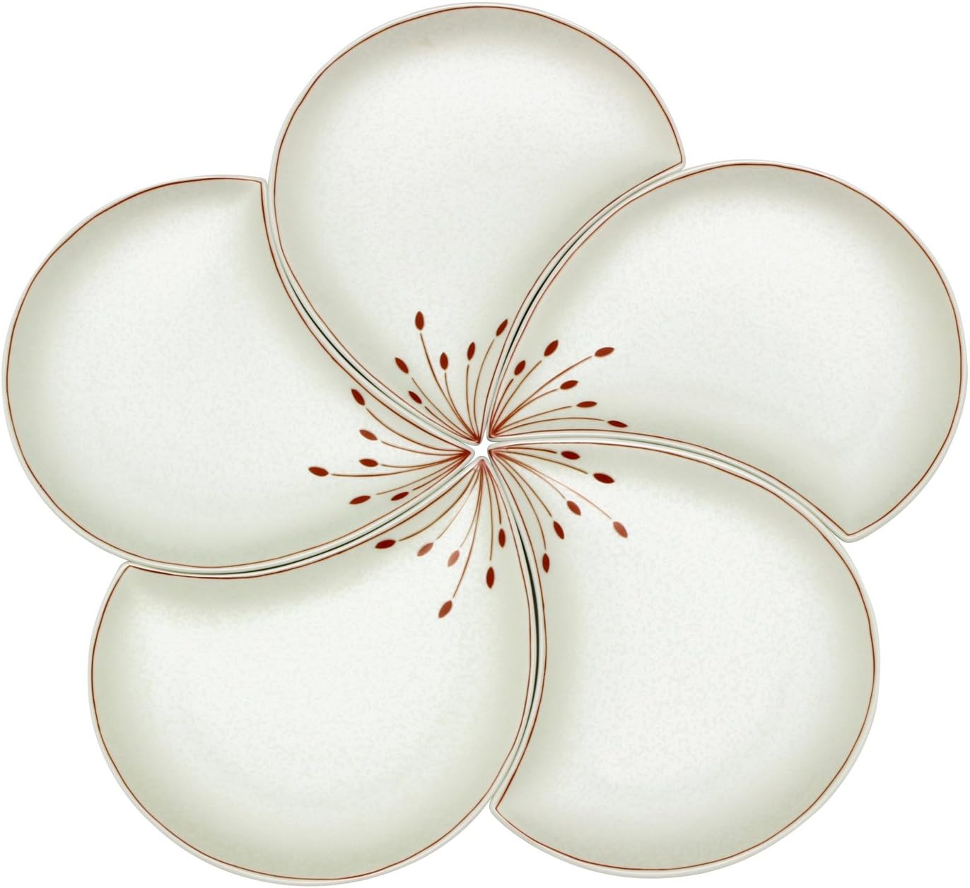 Arita Ware 97908 Kouraku Kiln Plum Petals, Small Plates, Set of 5, White Glazed Silver image number 7