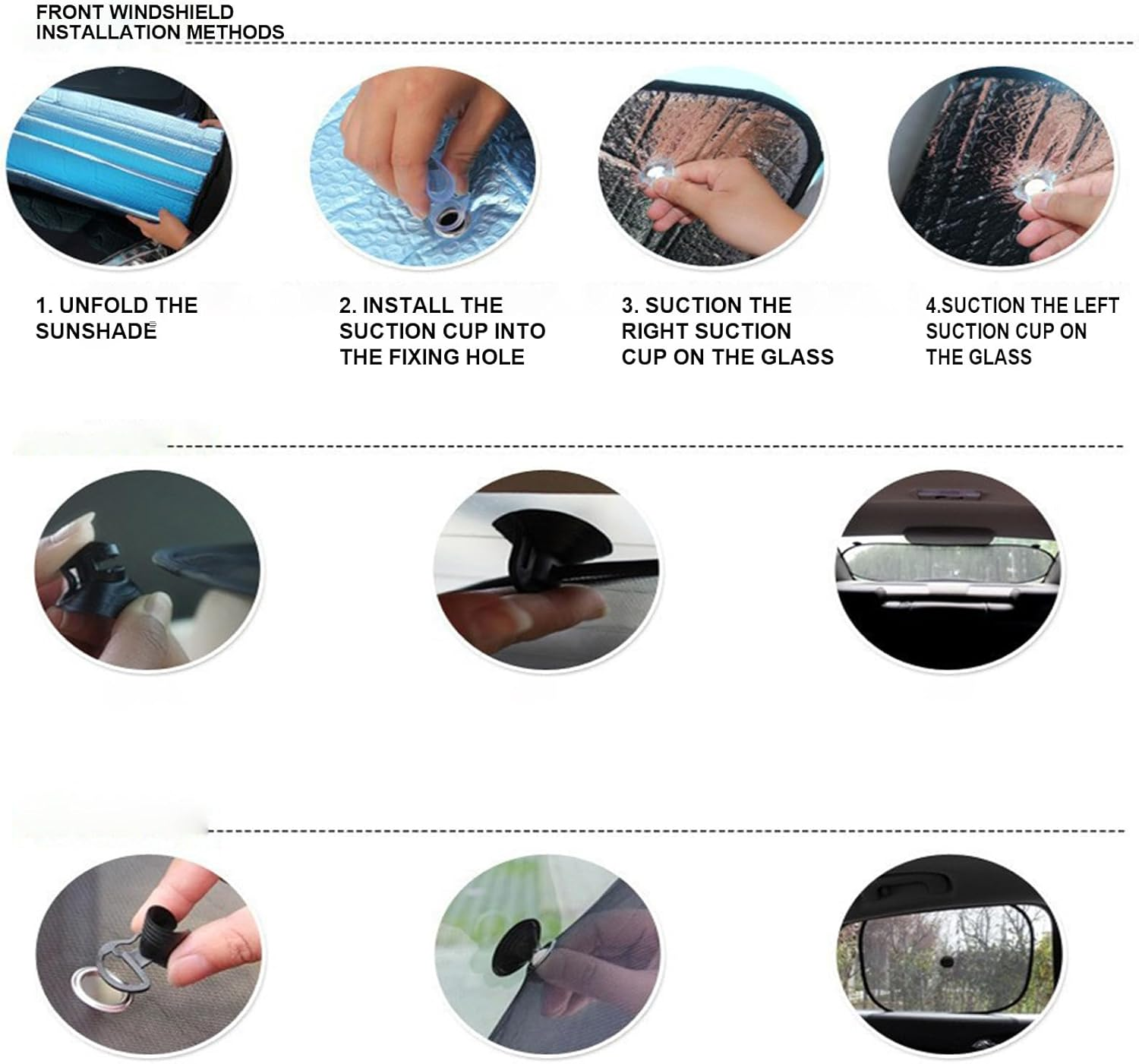 Car Windshield Sun Shade - Car Shade Front Windshield Cover - UV Protection Heat Shield Reflector, Vehicle Accessories Keep Cool for Truck Sedan Auto image number 5