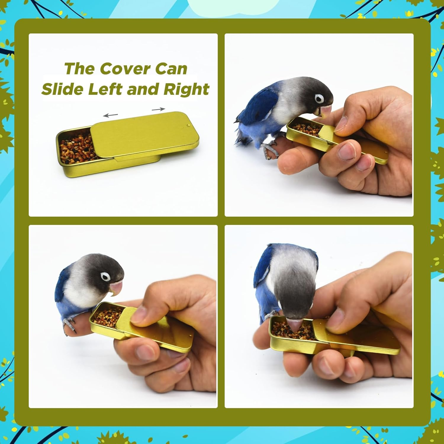 SUSOO Bird Intelligence Training Toys with Food Box Set, Puzzle Balance Bird Foot Talon Stand Car Toy for Parrot, Conures, Cockatiels, African Grey, Birds Table Foraging Feeding Desktop Trick Prop Toy