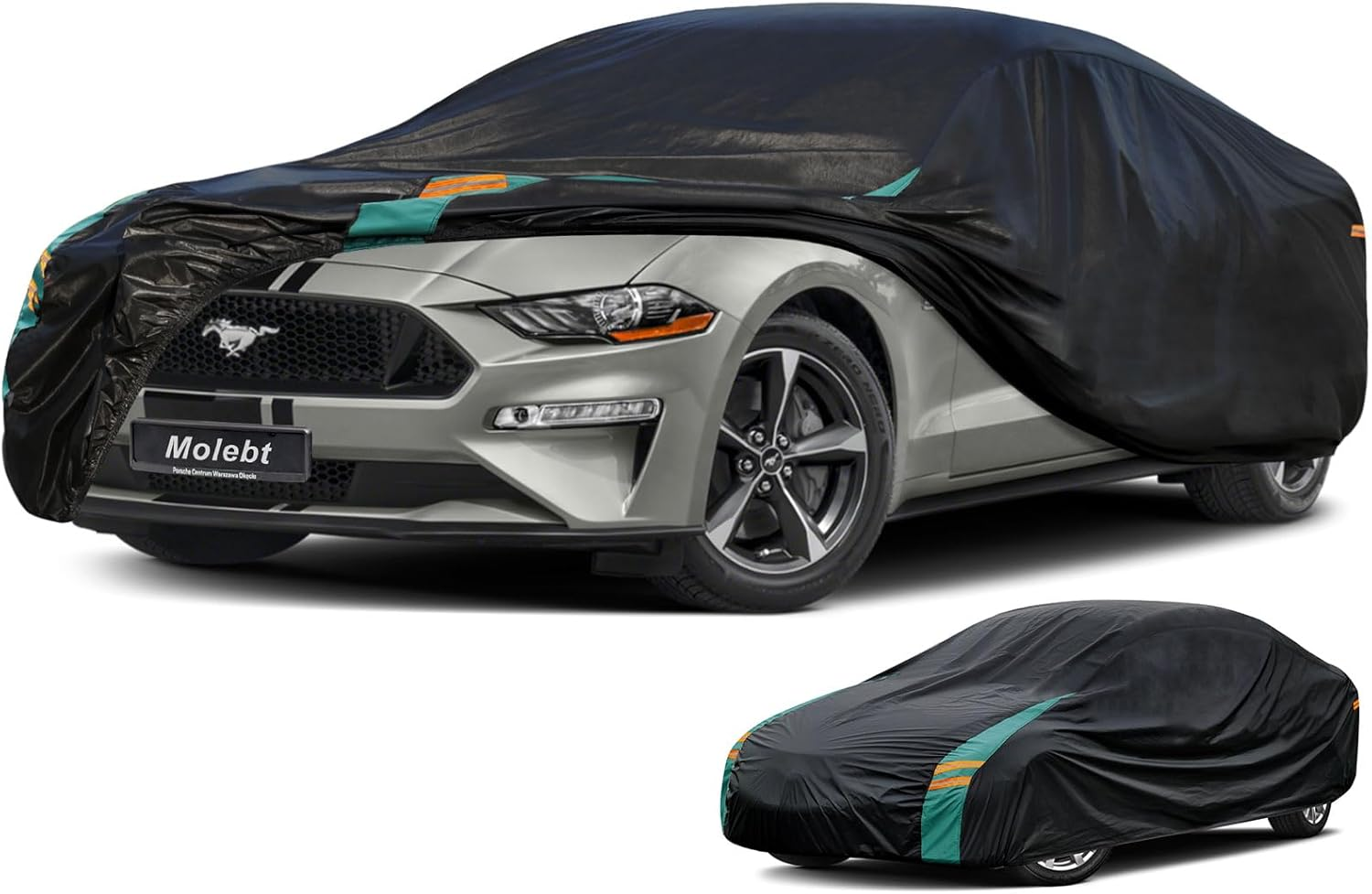 Molebt Ford Mustang Car Cover Waterproof All Weather for Automobiles, Indoor Outdoor Full Exterior Covers Fit 2017-2023 Ford Mustang, Sun Rain Dust UV Protection.