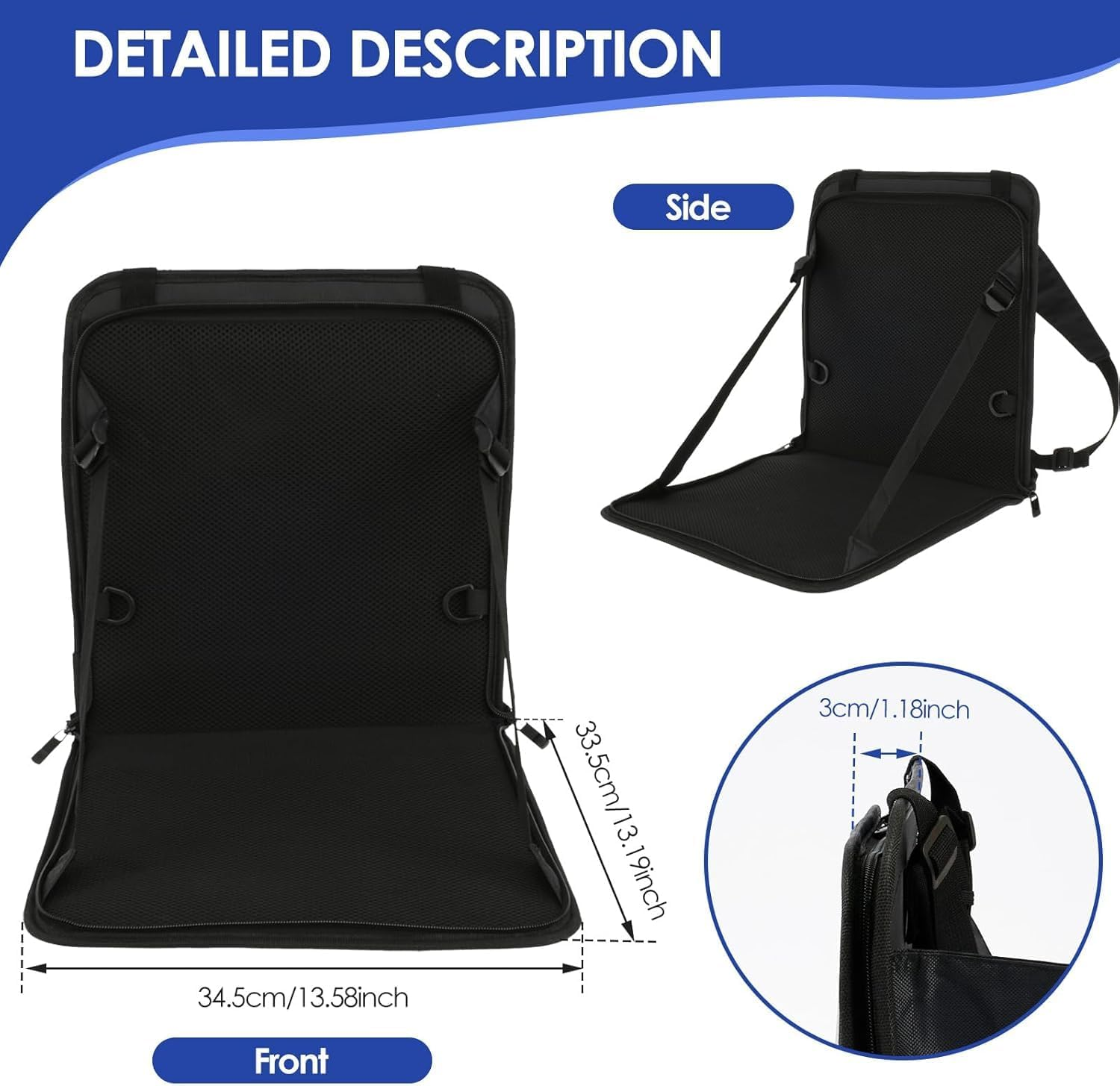 Upgraded Kids Travel Seat - Portable Folding Luggage with Safety Seat Belt | Ergonomic Child Suitcase for Airplane & Car | Lightweight Travel Accessories for Family Airport Trips (Black) image number 2