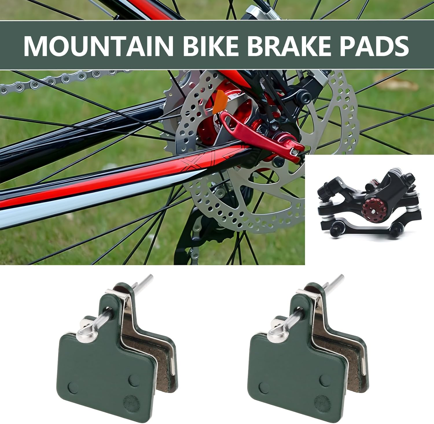 YINETTECH 2 Pairs Bike Brake Pads Compatible with Shimano B01S B05S Compatible with Tektro E10.11 Spring Slip Latch for Mountain Bike Road Bike 31X35.2Mm