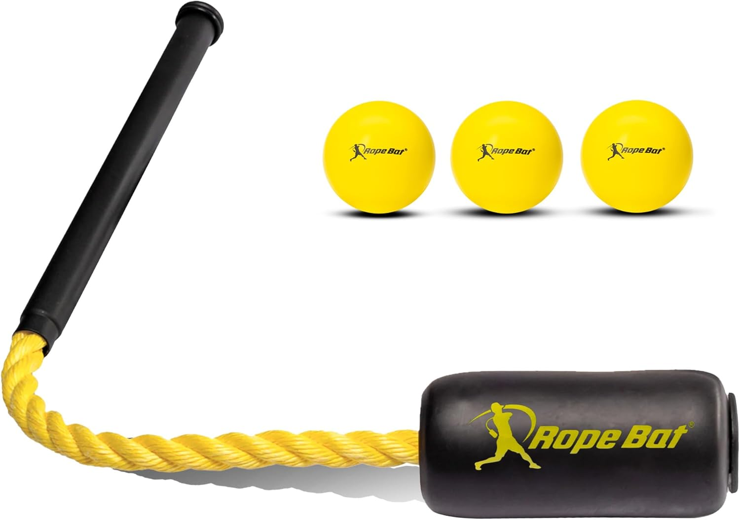 Rope Bat - Ultimate Rope Bat Swing Trainer W/ 3 Smushballs Baseball & Softball Hitting Trainer, Training Tool, Batting Aid image number 3