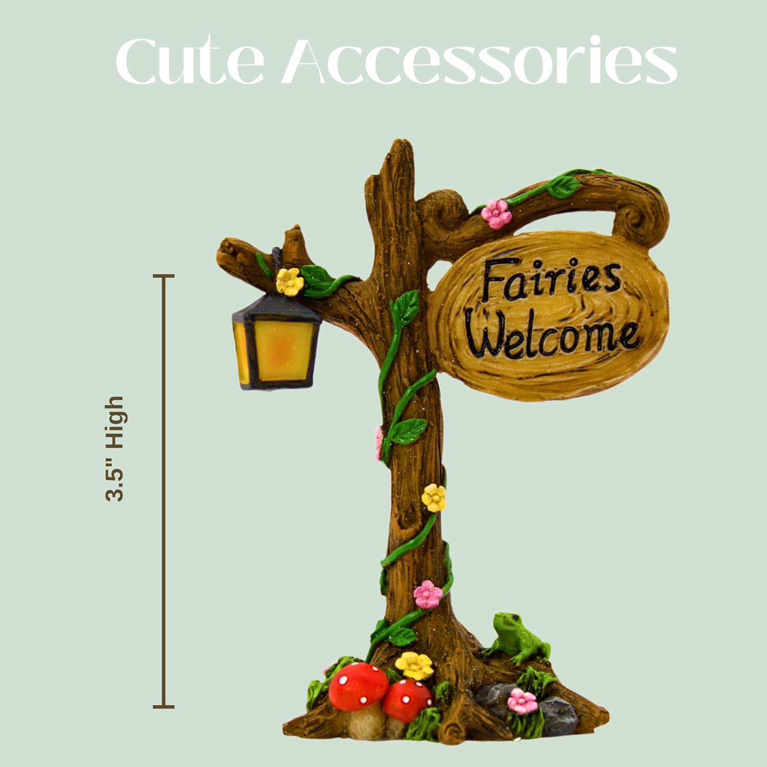 PRETMANNS Fairy Garden House Kit &ndash; Fairy Garden Accessories Outdoor &ndash; Fairy Houses for Gardens Outdoor - Fairy House Kit with Fairies for Fairy Garden &ndash; Fairy House 7" High - Fairy Garden Kit 4 Pieces image number 3