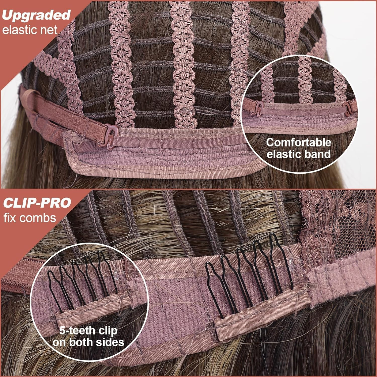 PORSMEER Women'S Wig Medium Length Wavy Wigs Black with Bangs for Women, Natural Curly Synthetic Hair Wig, Everyday Anime Cosplay Costume Party Halloween Carnival, Black Wig 45 Cm - Blonde Ombre image number 3