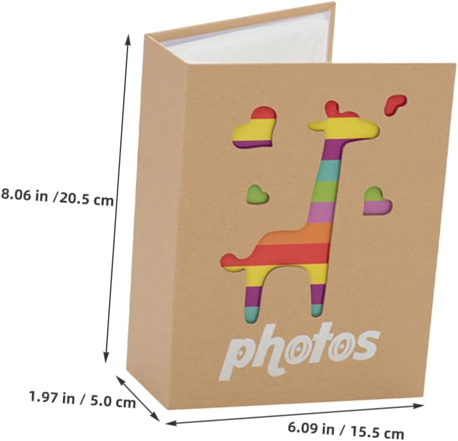 Yardwe Photo Album Scrapbook Album Keepsake Cute Animal Pattern Cover Sturdy Construction 200 Pages 5X7 Inches Keepsake for Baby Boy or Baby Girl Versatile for Photos and Notes image number 3