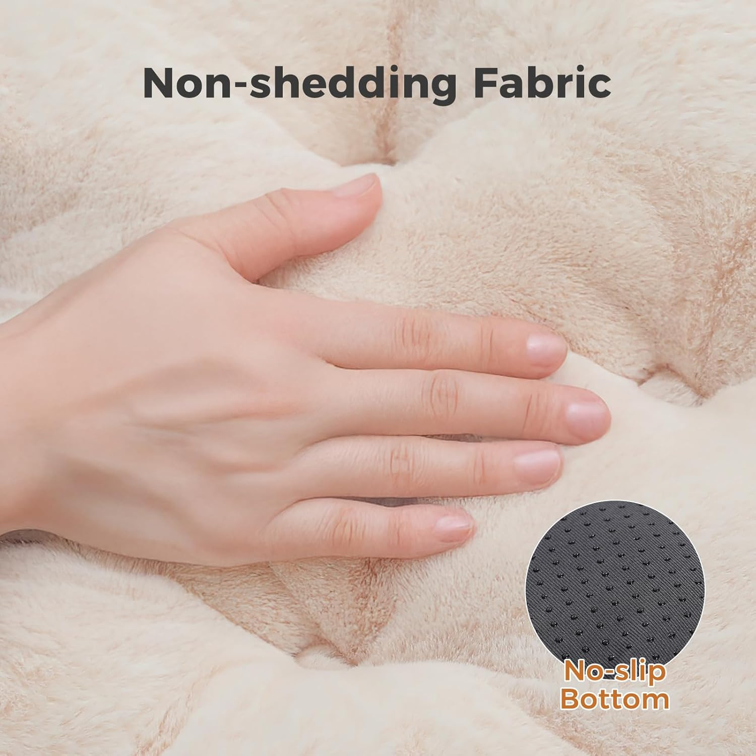 PAWZ Road Washable Cat Bed, Small Dogs, Round, Fluffy Cat Cushion, Cat Sleeping Place Bed, Cat Basket, Brown, 51 X 51 X 20 Cm image number 3