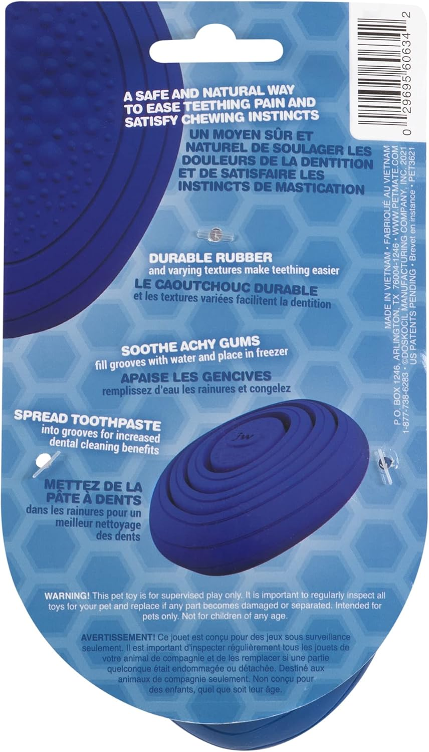 JW Puddle Stone POP Small Dog and Puppy Teether Toy, BPA Free, Blue