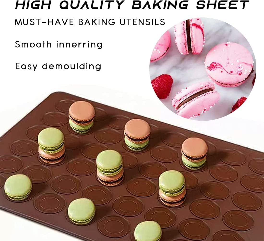 2 PCS 48 Capacity Macaron Silicone Baking Mat Baking Sheet Muffin DIY Chocolate Cookie Mould (2Pcs 48Capavity) image number 6
