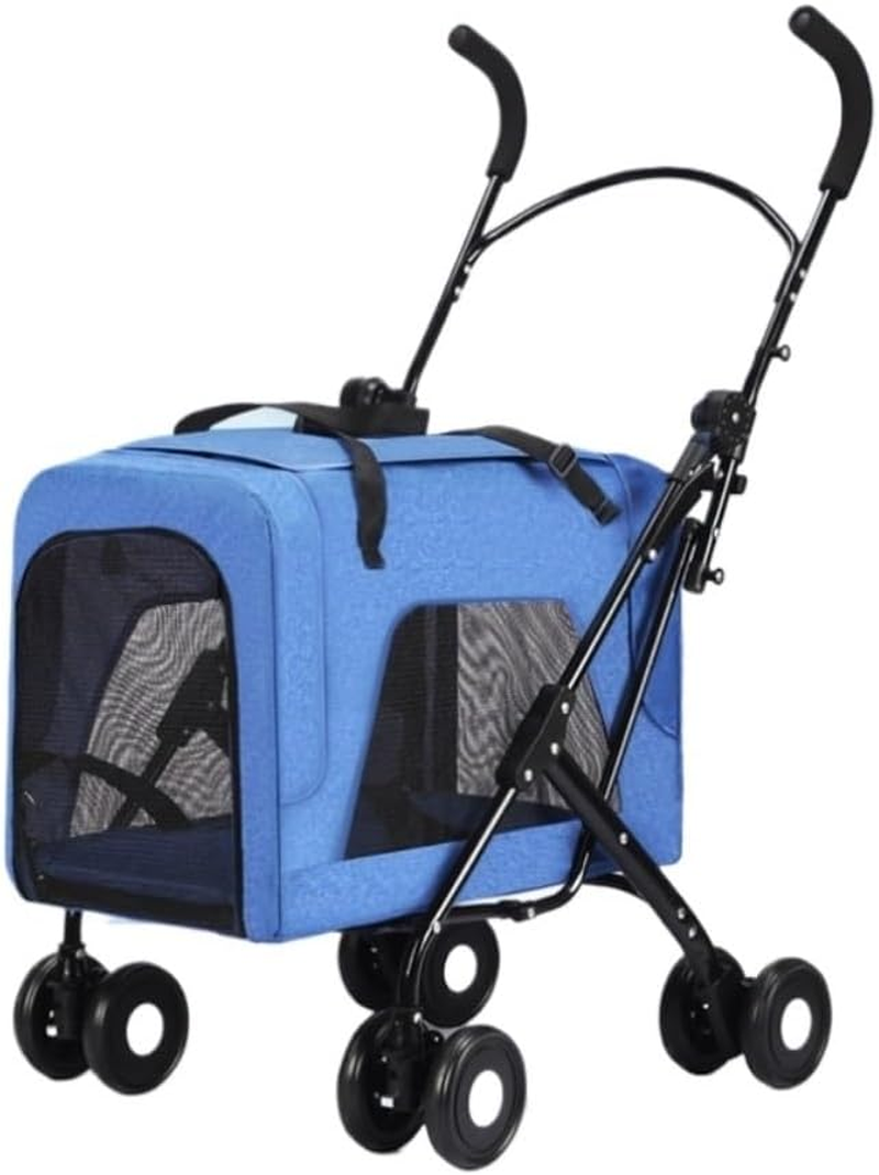 Pet Stroller Dog Stroller Cat Stroller Removable Pet Stroller with 4 Wheels Folding Dog Stroller Cat Stroller for Medium Small Dogs Dog Pram Dog Cat(Color:Pink)