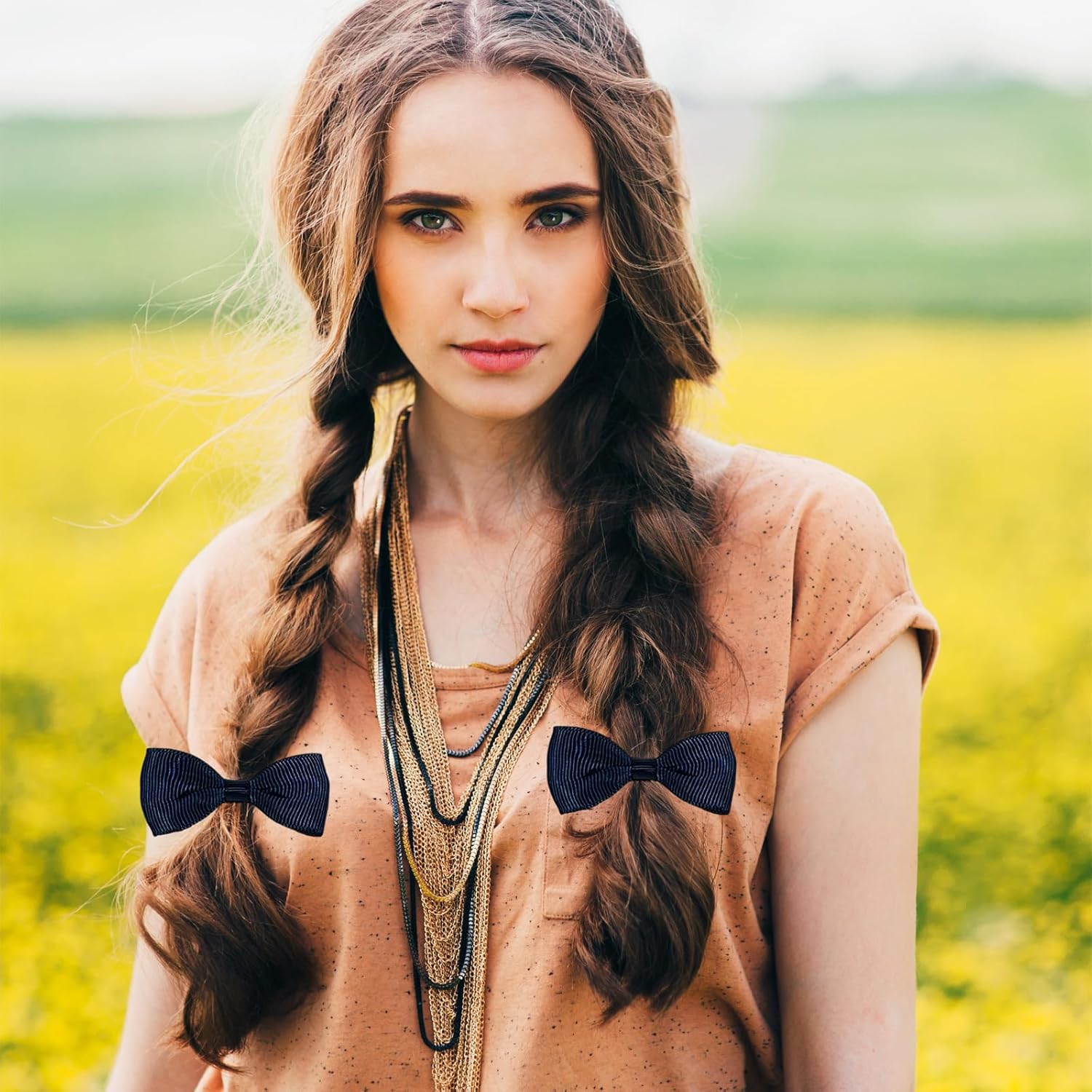 Bliceon 20 Pcs Navy Blue Hair Accessories Set - Girls' Bobbles, Bows, School Bands, Navy Blue Ribbon Headbands, Clips, Elastic Hairbands, and Braids - for Kids and Women image number 4