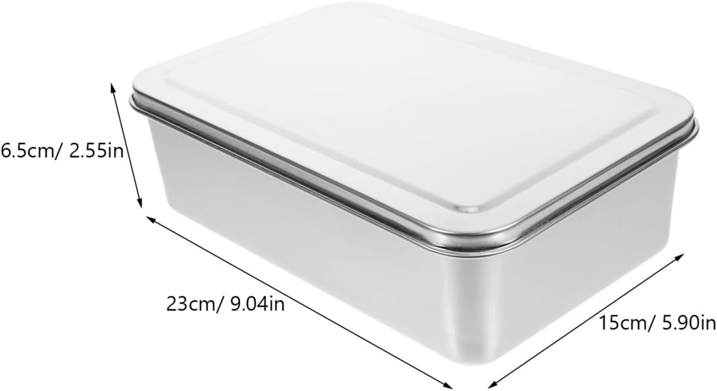 Alipis Stainless Steel Baking Pan with Lid Rectangle Cake Pan Lasagna Pan Metal Baking Tray Cake Box Bakeware for Brownies Cake image number 1