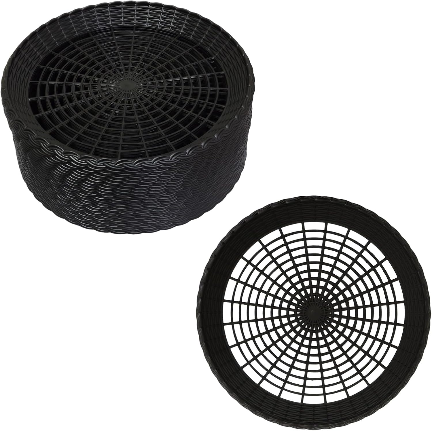 Auto-Plaza 24X 9.7 Inch Heavy Duty Reusable Plastic Plate Holders Woven Plate Holder for Kitchen Outdoor Picnic (White)