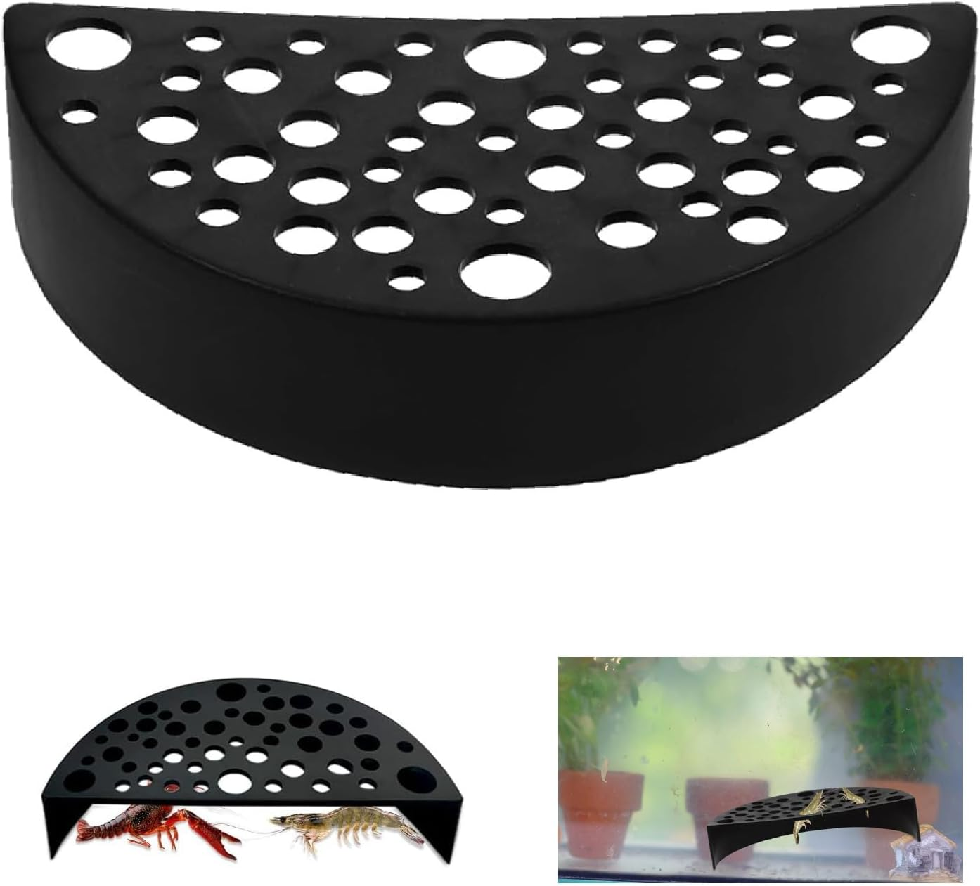Wzenclave Shrimp Hides for Aquarium, Black Plastic Shrimp Cave Shelters & Small Fish Tunnel for Breeding, Durable Aquarium Hideout Decor, Tank Accessories for Shrimp and Small Fish image number 6