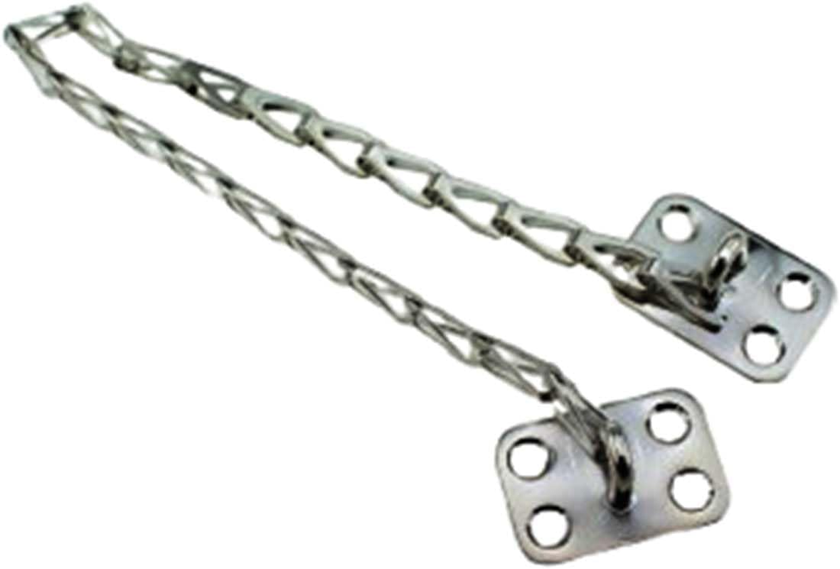 BLLNDX Furniture Chain Hardware 30.48 Cm Solid Polished Brass Beam Chain Door Window Safety Lock Fall Protection Chain Used to Restrict Windows Box Lids Cabinets Door Openings Range Silver