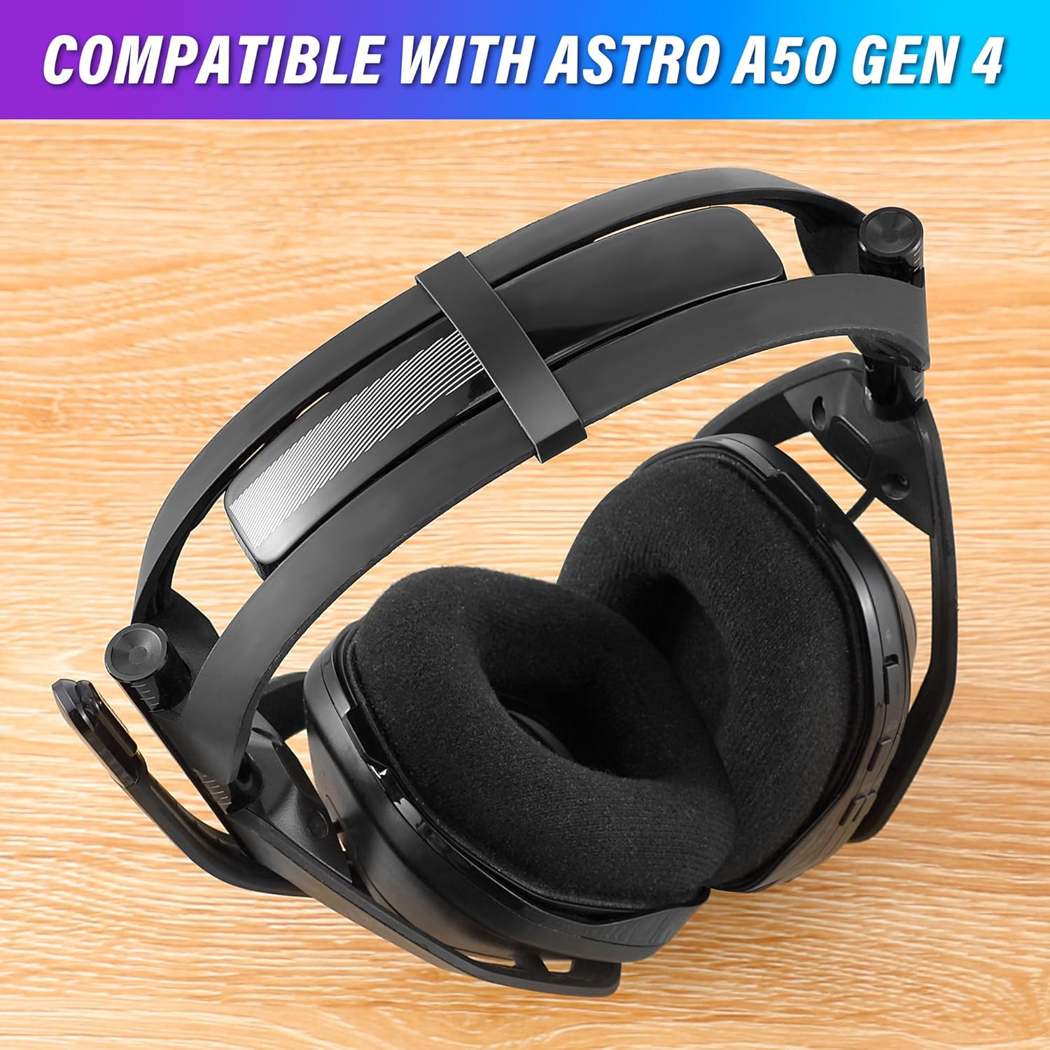 Enhon 2 Pack Aluminum Headphones Support Brace Clamps, Compatible with Astro A50 Gen 4 & Mod Kit Durable Headband Clip for Enhanced Stability and Comfort (Black) image number 2