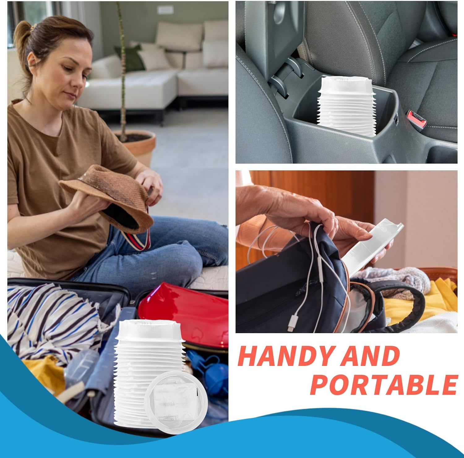 Vomit Bags Disposable 10Pack, 1500Ml White High Density Emesis Bags with Snap - Perfect for Morning Sickness, Kids, Pregnant Women, Car Motion Sickness, Airsick image number 4