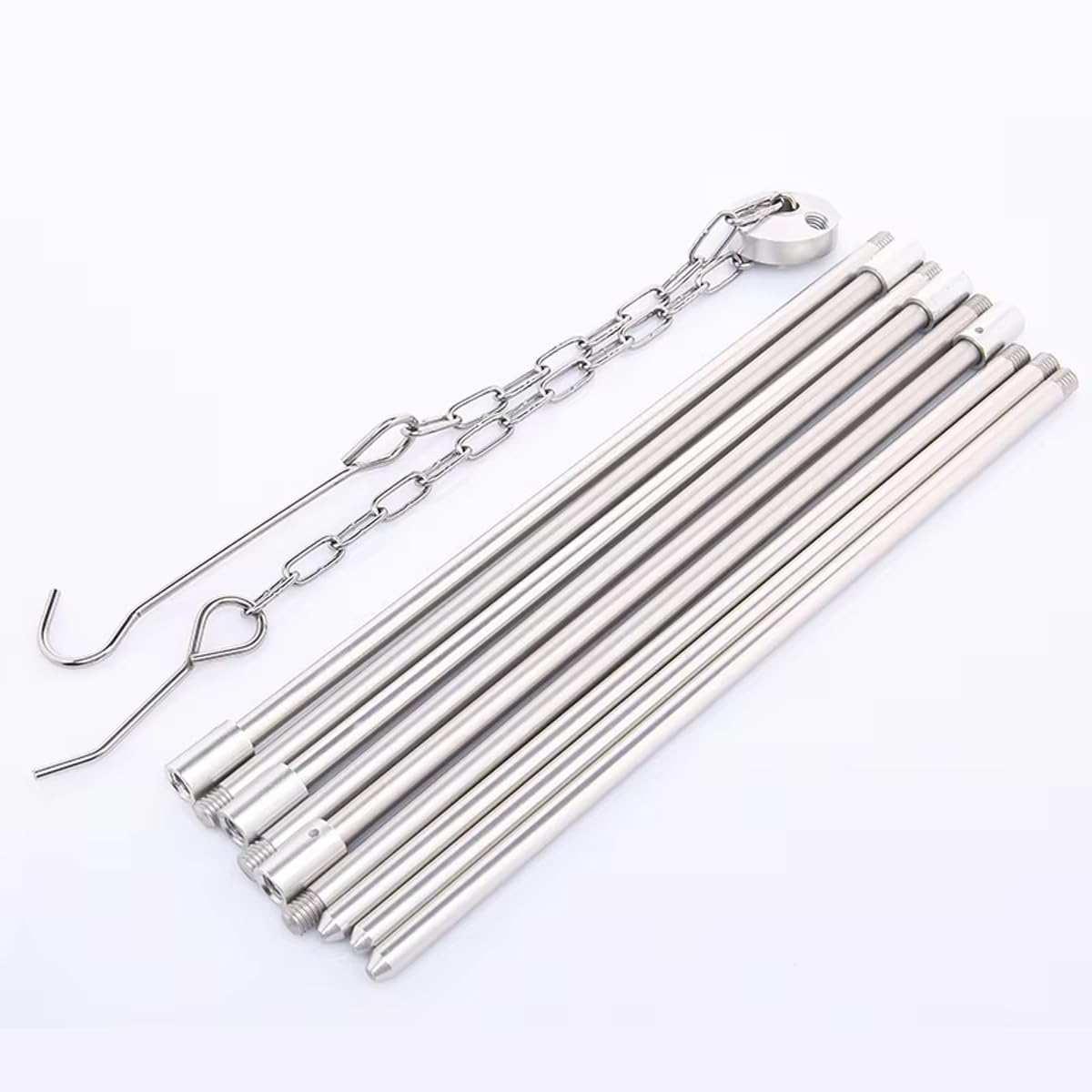 AIMALL Outdoor Camping Bonfire Tripod &ndash; Aluminum Alloy Hanging Pot Fire Bracket for Picnic and Cooking &ndash; Adjustable Height with Chain &ndash; Portable Camping Supplies