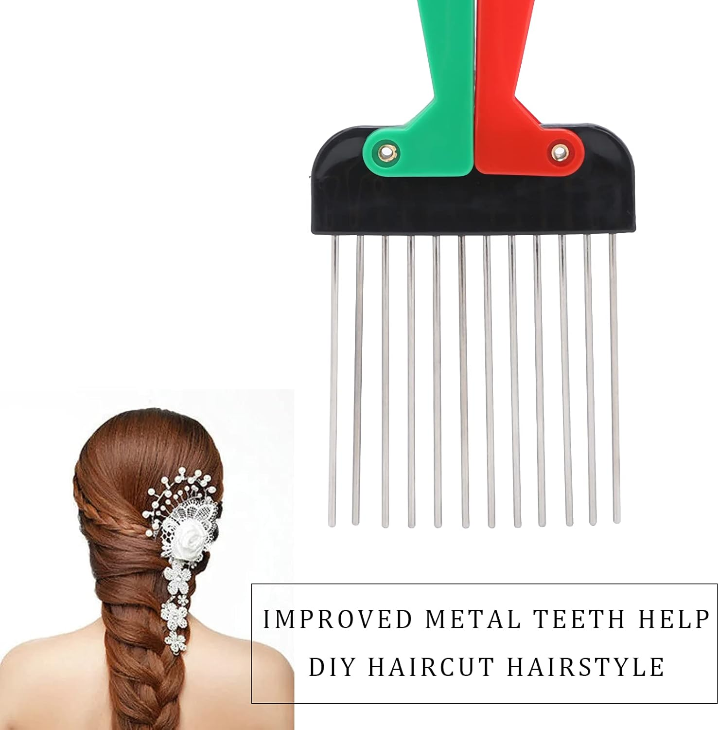 Hair Pick Comb Foldable Professional Hairdressing Detangle Styling Tool Accessory for DIY Home Afro Hairdressing Salon image number 2