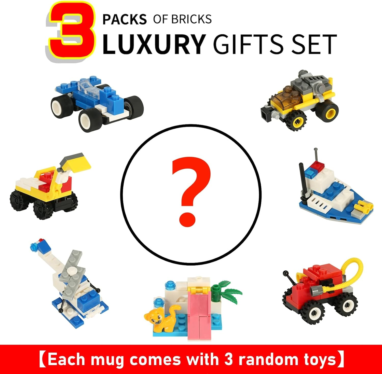 Lumsburry Build-On Brick Coffee Mug, Funny DIY Novelty Cup with Building Blocks Creative Present for Kids Men Women Xmas Birthday(Red) image number 2