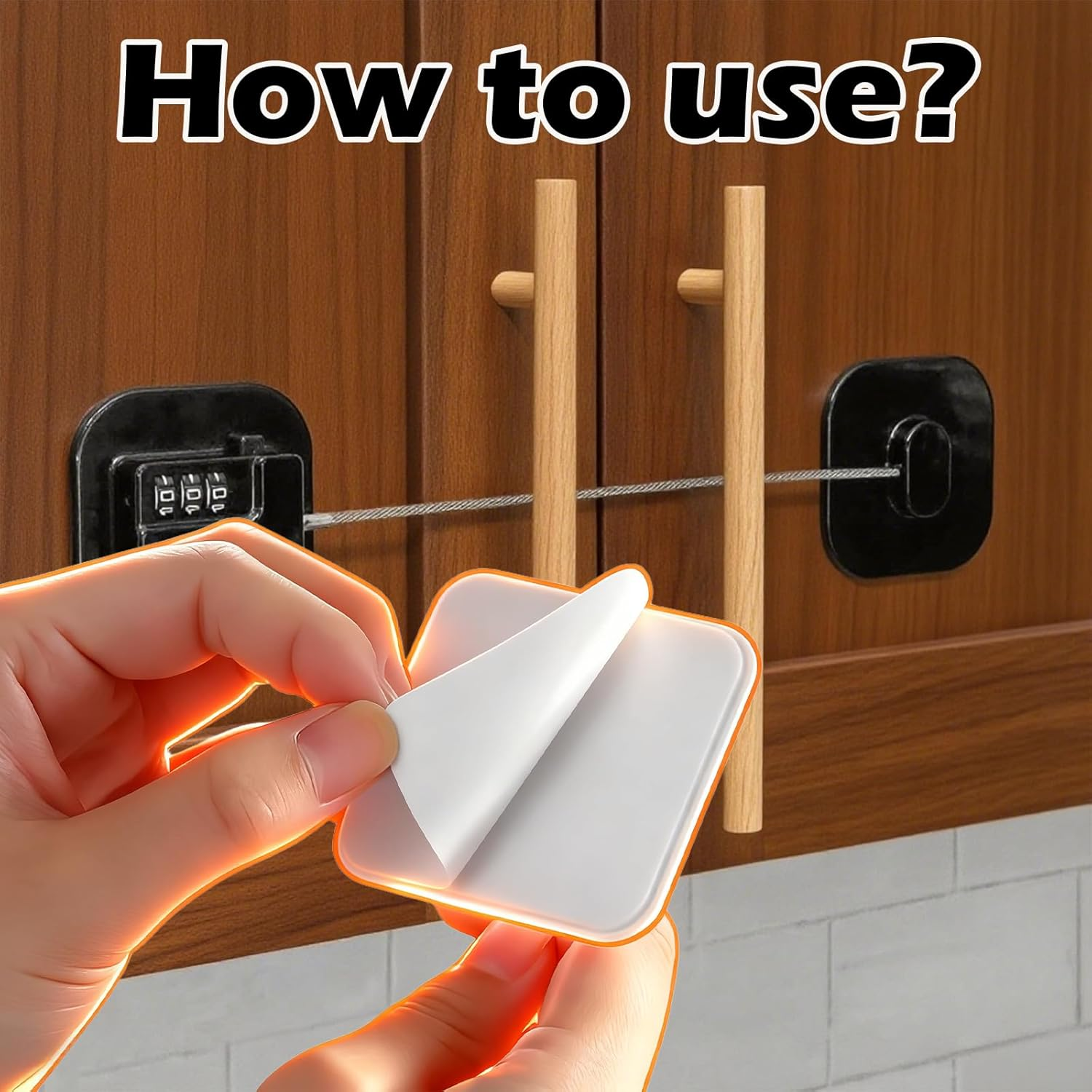 Fridge Lock & Drawer Lock, Heavy Duty Combination Lock for Refrigerator Cabinets, Drawers, Easy Install No Keys Needed (Black-1Pack) image number 4