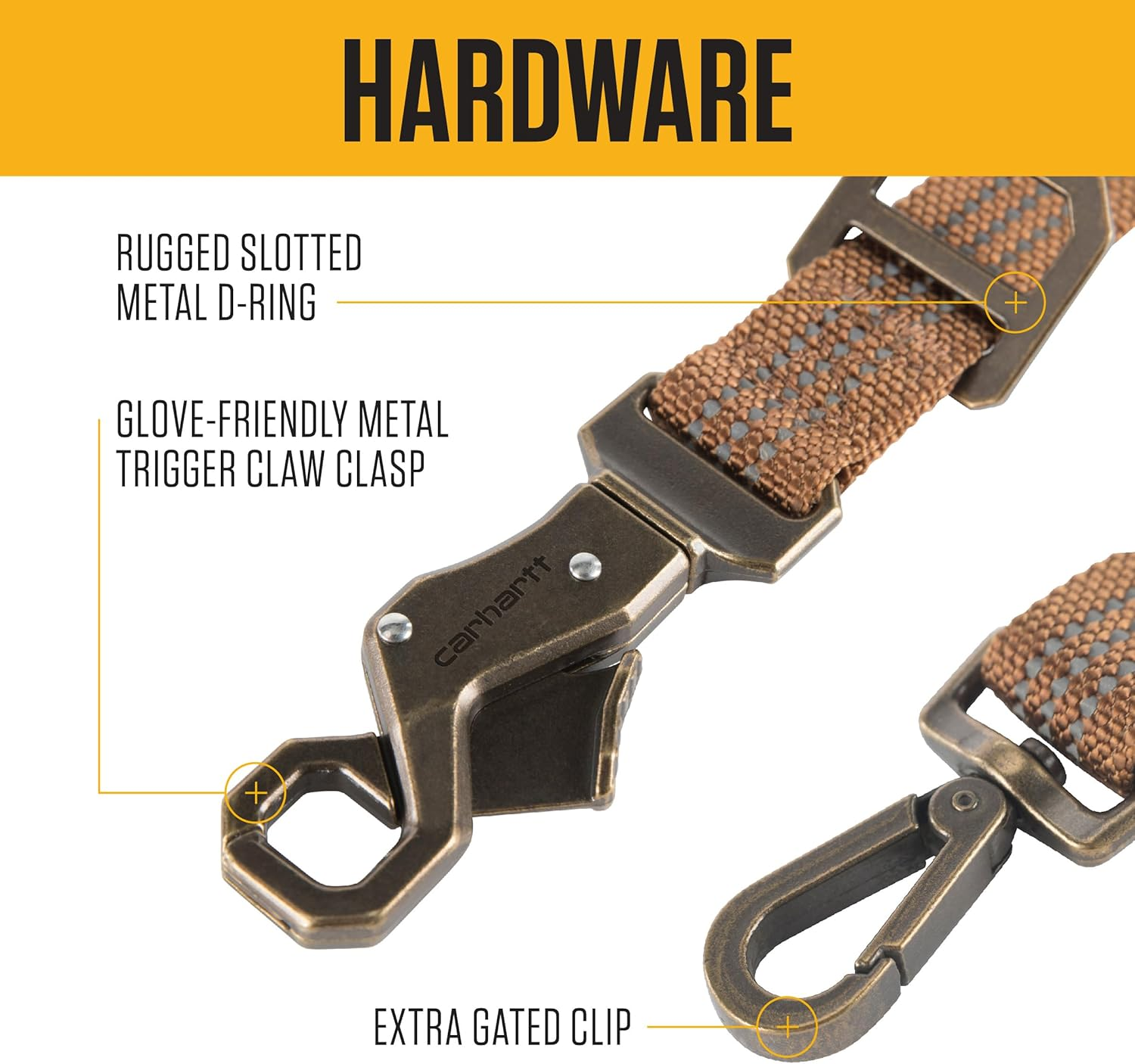 Carhartt Pet Durable Nylon Webbing Leashes for Dogs, Reflective Stitching for Visibility image number 2