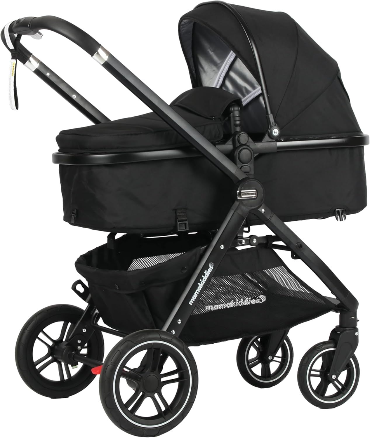 Mama Kiddies Pacto City Full Black Convertible 2In1 Aluminium Alloy Pram Stroller Bassinet image number 5