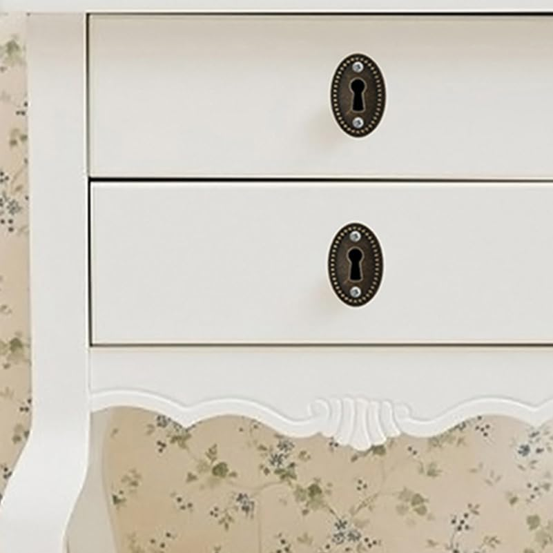 ARTIBETTER 10 Pcs Oval Stamped Antique Brass Decorative Keyhole Cover Keyhole Escutcheon Plate for Cabinet Door Dresser Drawers Desk Furniture Hardware