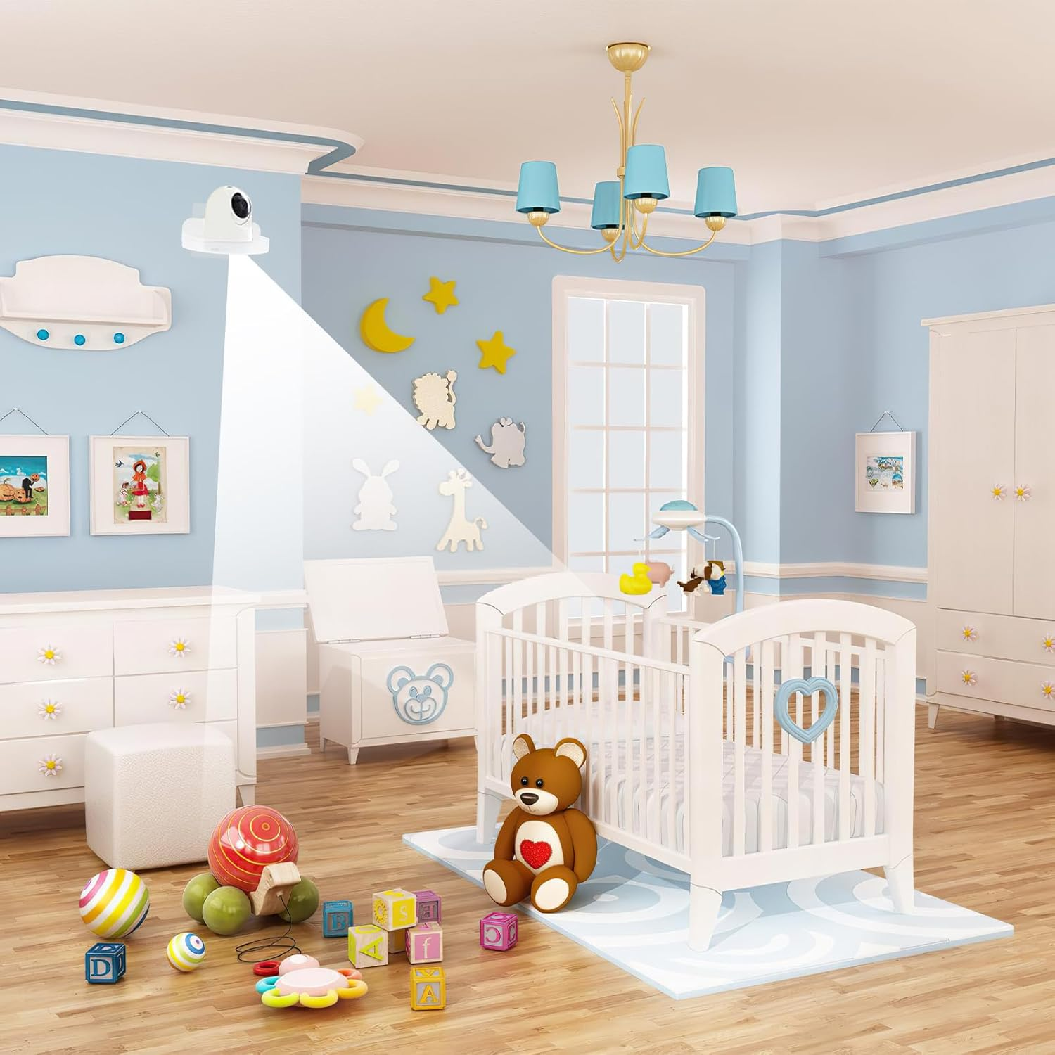 4 Pack Security Camera Wall Mount, Adhesive Baby Monitor Wall Moun Shelves, Universal Command Strip Shelf with Cable Clips (Transparent) image number 5