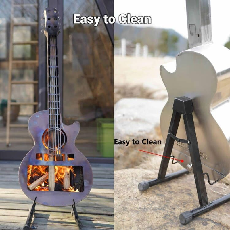 Portable Outdoor Solo Stove Fire Pit Brazier, Personalize Wood Burning Smokeless Fireplace Stainless Steel Guitar Style Firepit with Carry Bag for Camping Party Patio Yard Garden Picnic Bonfire image number 3