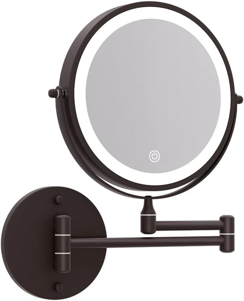 Embellir Extendable Makeup Mirror, Vanity Mirrors Beauty Cosmetic Dressing Bathroom Decor, LED Strip with 10X Magnification Wall-Mounted Lights Dimable