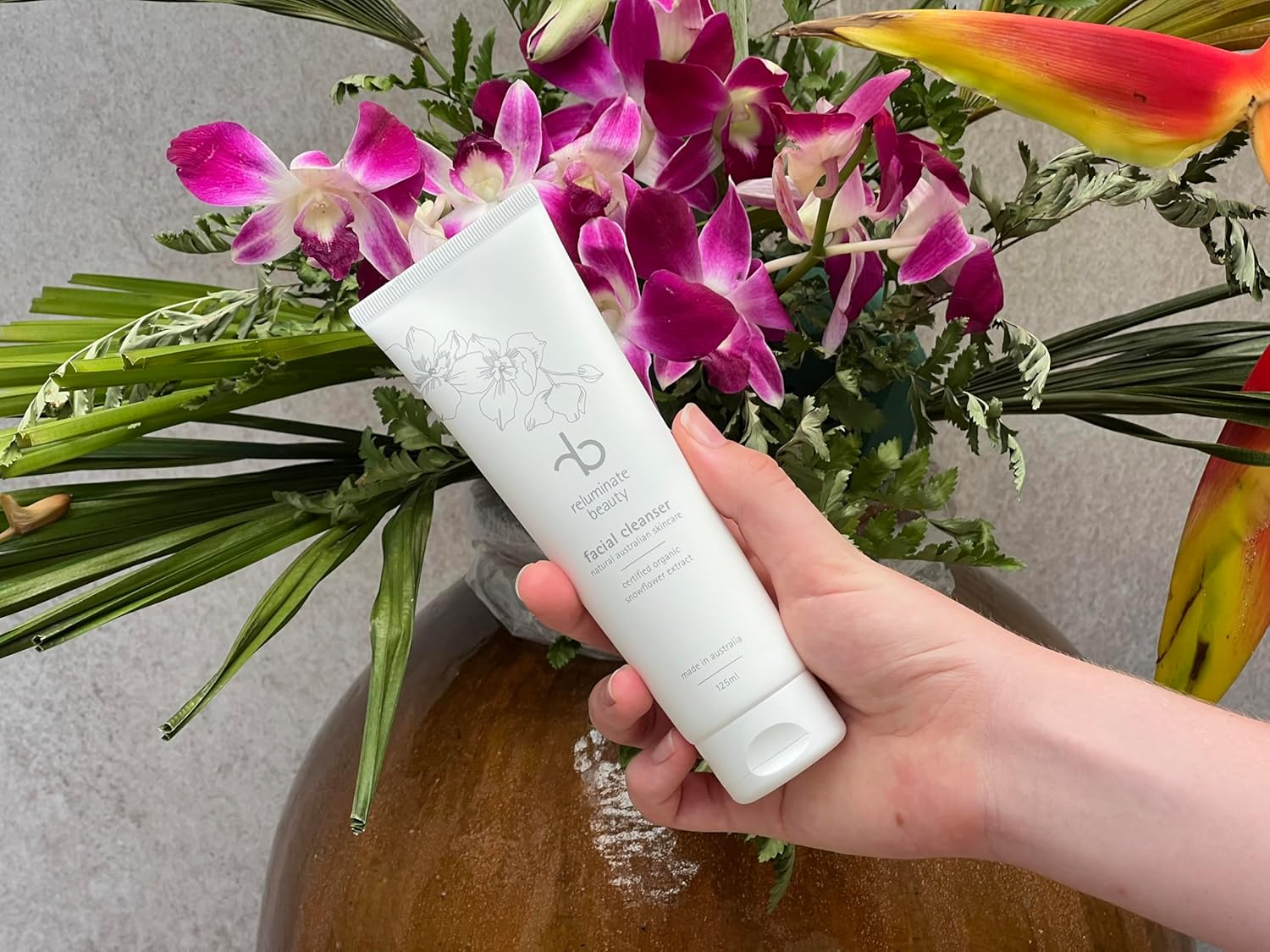 Snowflower Facial Cream Cleanser &ndash; Brightening & Hydrating Cleanser for Dry, Dull or Sensitive Skin | with Lemon Myrtle & Sunflower Seed Oil | Natural, Vegan, Australian Made