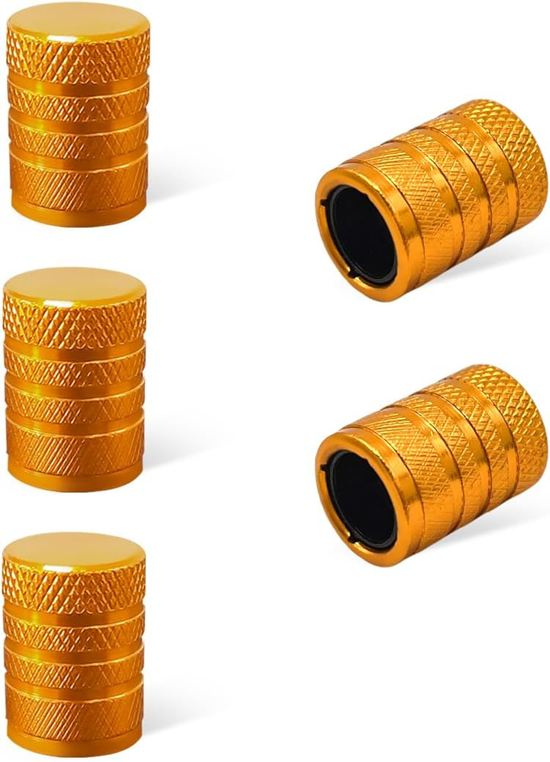 5 PCS Car Tire Valve Stem Caps, Aluminum Auto Wheel Stem Cover with O Seal, Corrosion Resistant Vehicle Tire Air Caps for Truck Motorcycle Bike, Universal Car Accessories (Pink)