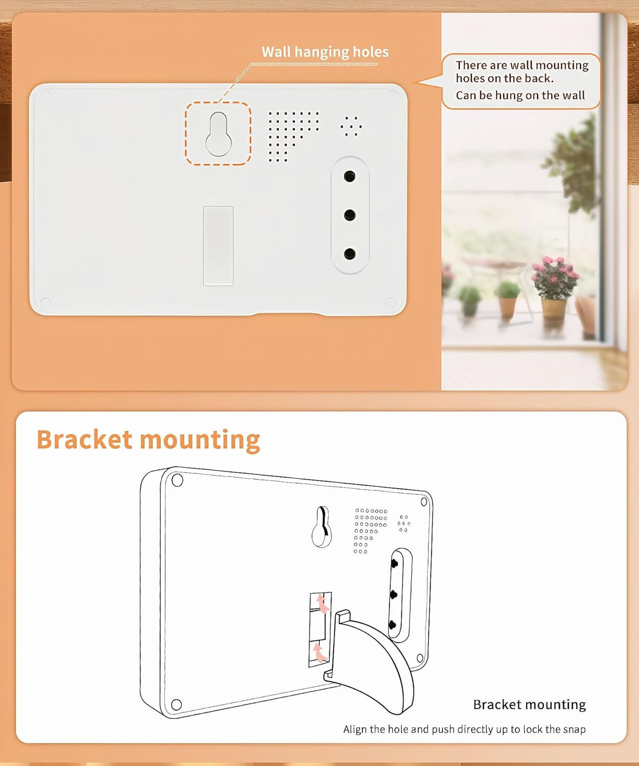 Mengshen Digital Hygrometer Rechargeable Indoor Thermometer with Alarm Clock Date Display Comfort Level Icons for Home Baby Room Wall/Mountable image number 5