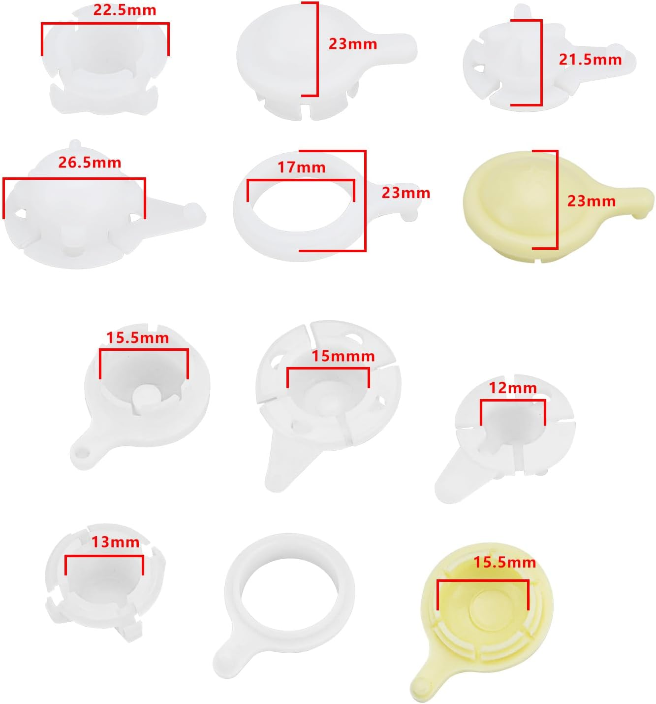 2Sets Car Windshield Wiper Linkage Bush 215Tt12 Ln85 Windshield Wiper Motor Linkage Rod Arms Bush Kit, White and Yellow image number 6